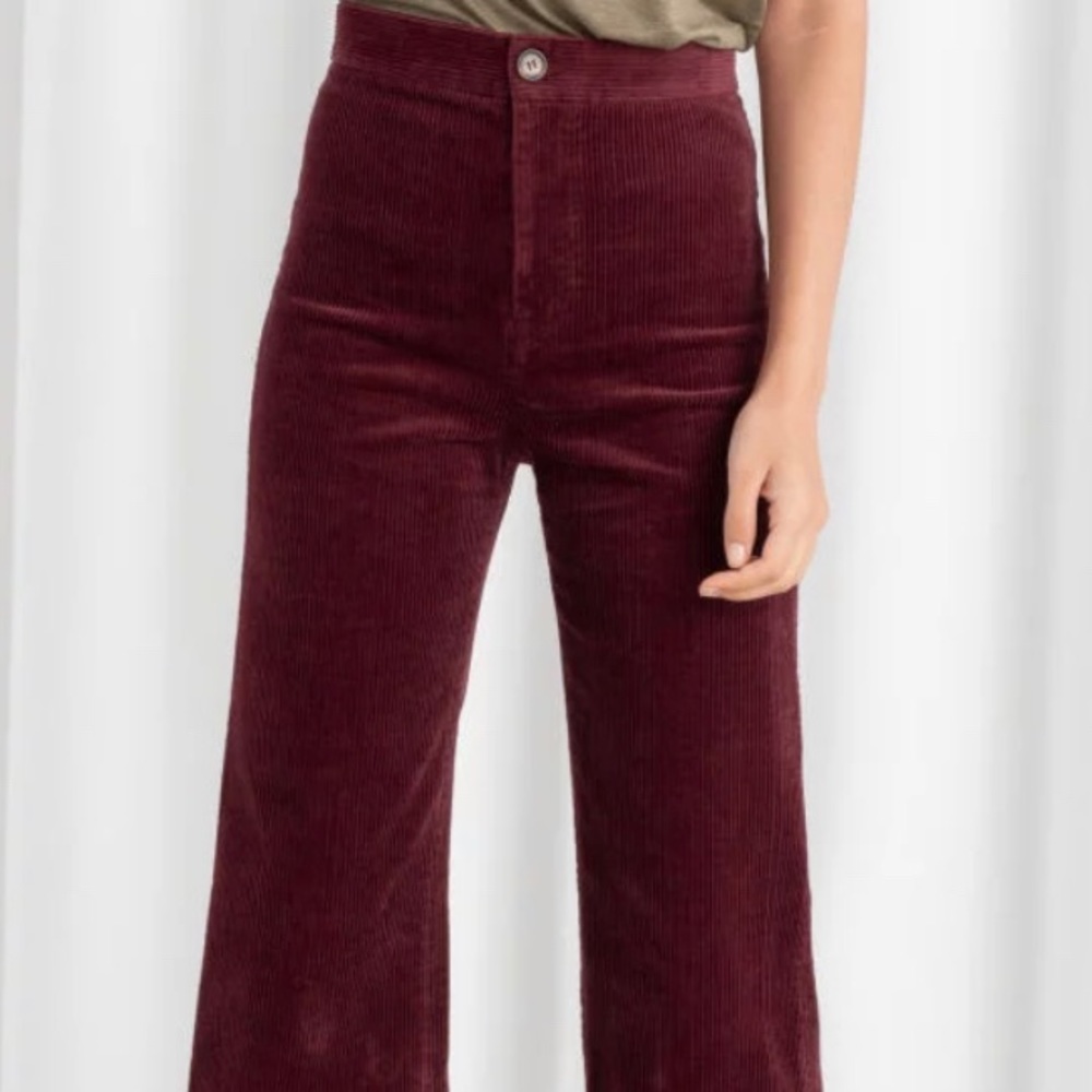 & Other Stories Wide Leg Corduroy Cropped Pant